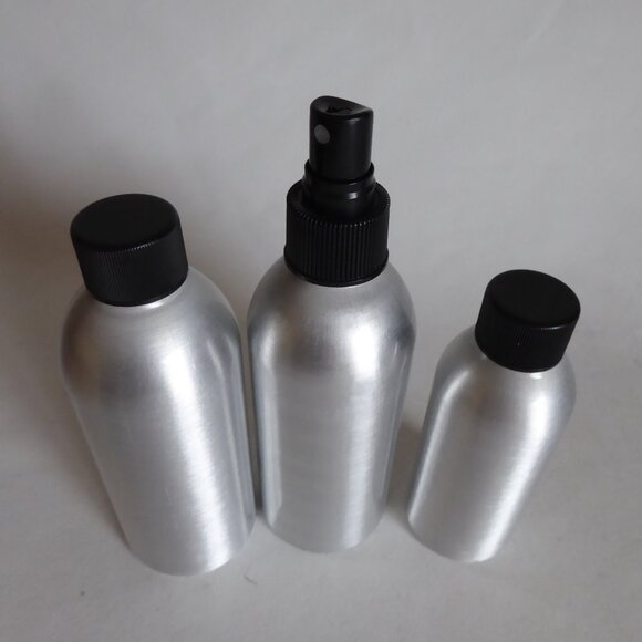 NEW CONTAINER STORE ALUMINUM EMPTY COSMETIC BOTTLE LOT OF 3 - Picture 3 of 5